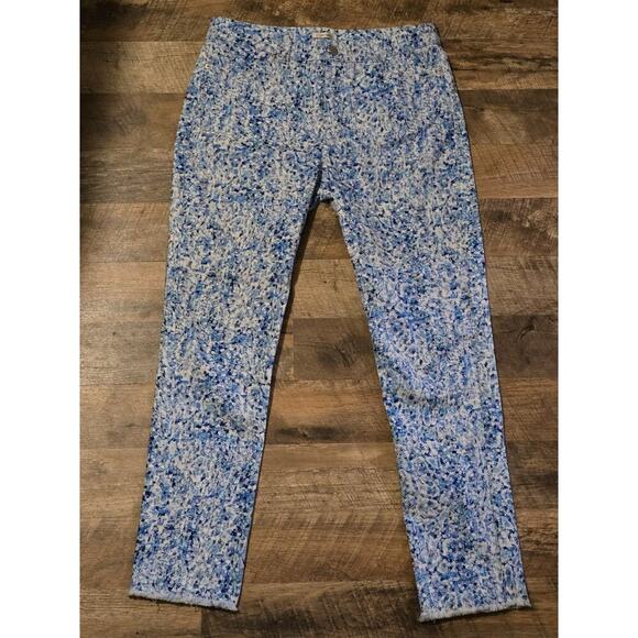 tyler boe Stretch Cotton Twill Toile Print Straight Leg Frayed Hem Coordinating - Picture 2 of 7